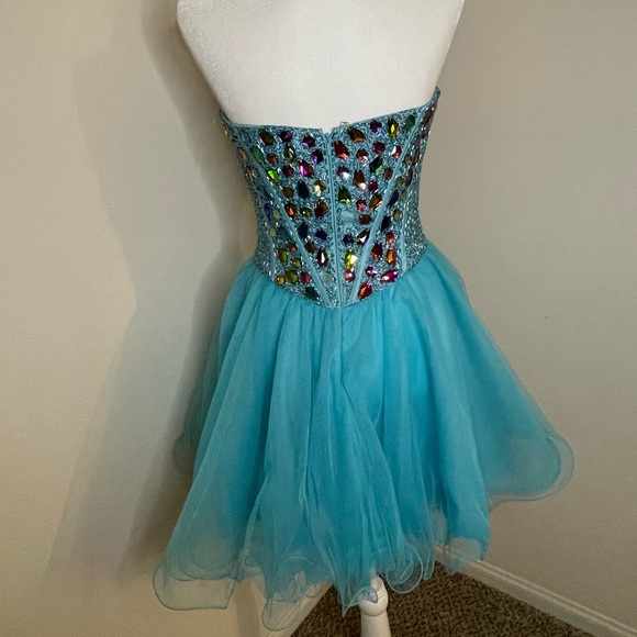 Sherri Hill jewel cocktail dress blue - Picture 8 of 9